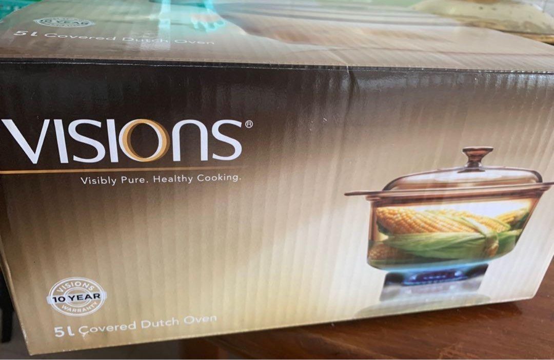 Visions Dutch Oven Glass Cookware 3.8 Litres , Furniture & Home Living