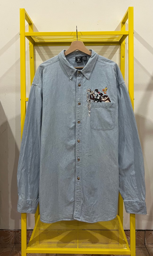 Looney tunes denim best sale shirt