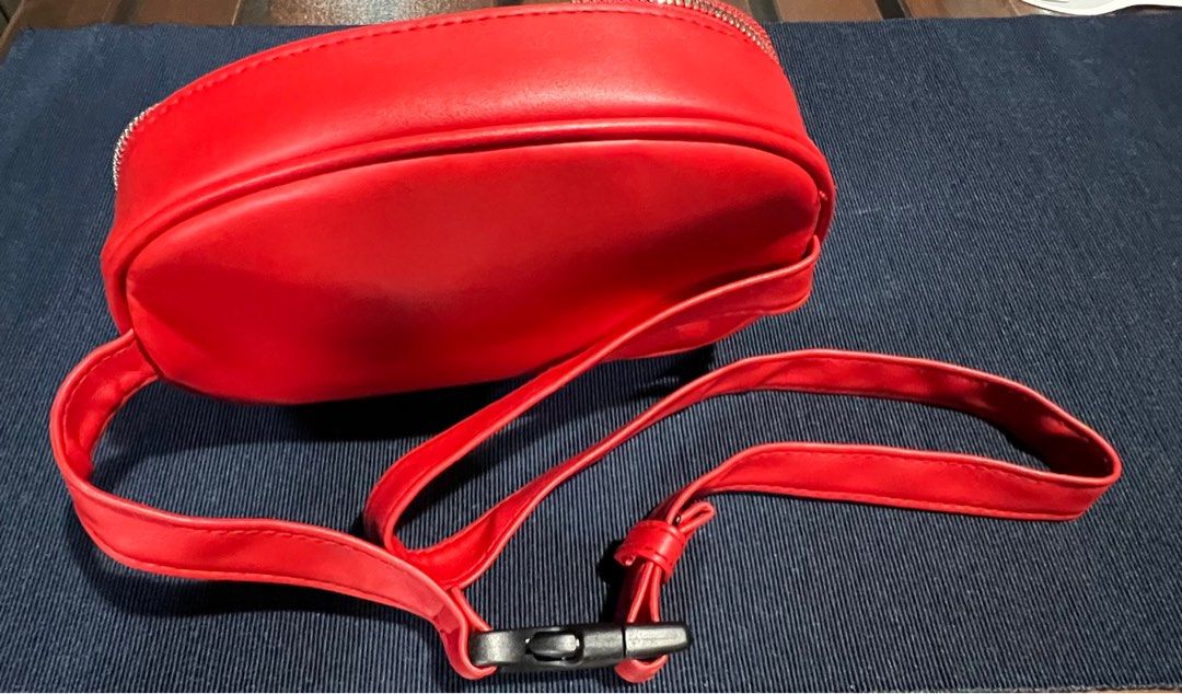 Red leather bum bag outlet