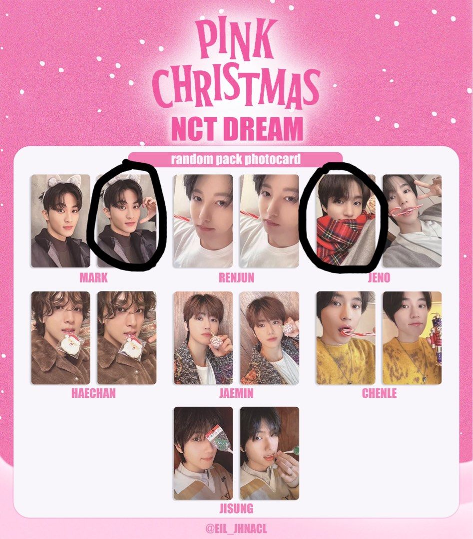 WTS] NCT DREAM PINK CHRISTMAS 2023 PHOTOCARD, Hobbies & Toys