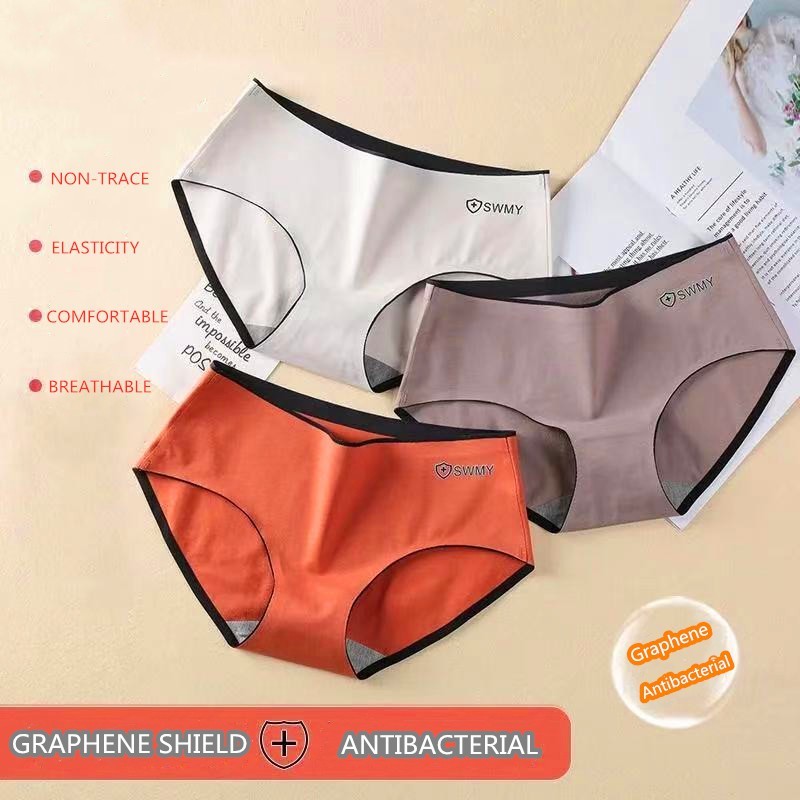 XL size graphene antibacterial cotton seamless women underwear