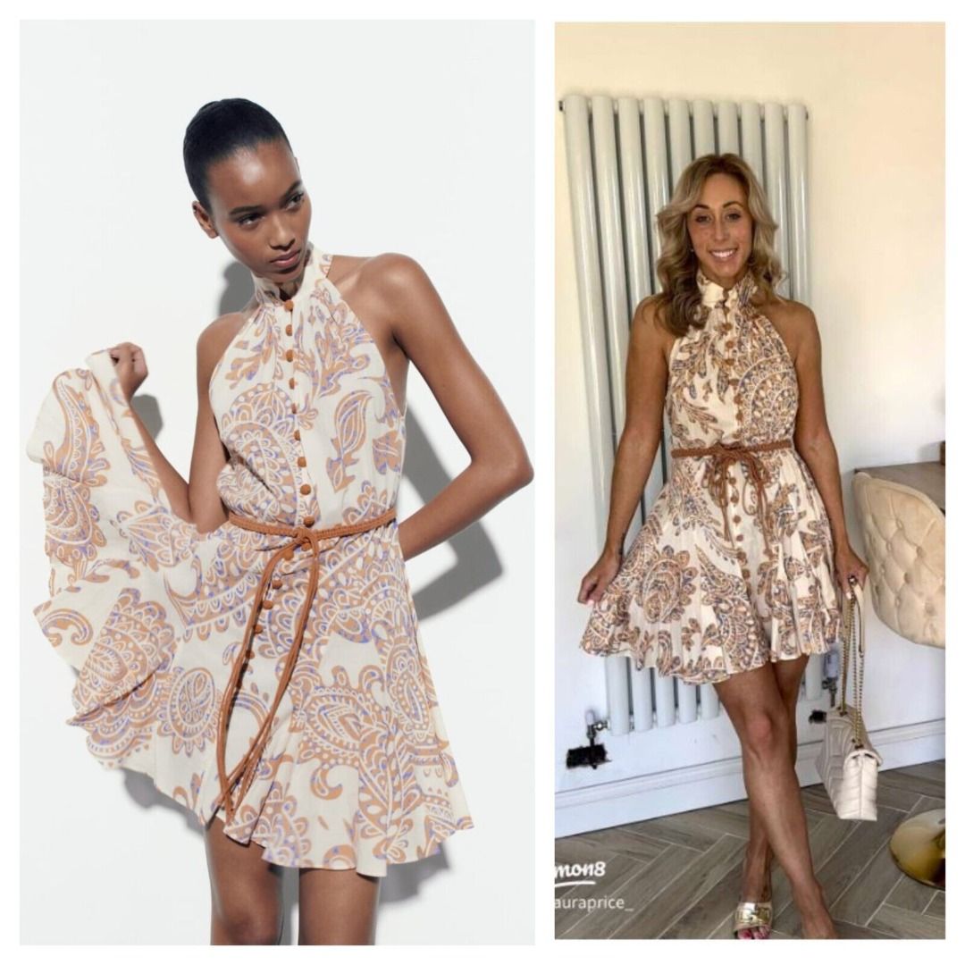 Paisley print dress zara deals