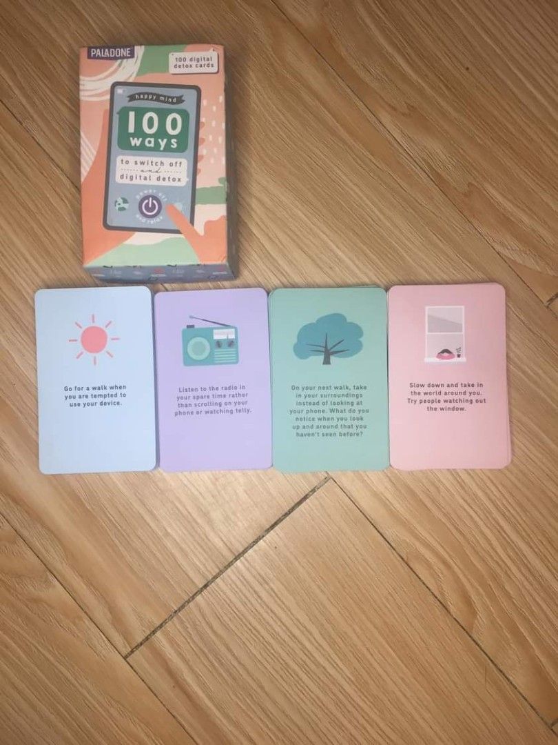 100 Ways to Switch off and Digital detox (Category: Storybooks) located in Marikina City. Submitted by affordaboard.games (Listing ID 1282967724, Image 2). Description: Name: 100 Ways to Switch off and Digital detox Price: 130 pesos Type: Entertainment Size: Small Condition: Like New Issue: n/a.