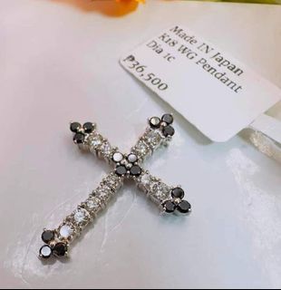 1CT NATURAL DIAMOND CROSS PENDANT WITH CHAIN