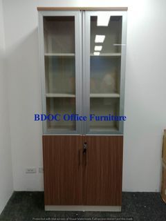 3 layer steel cabinet with glass swing door /  office partition /  office table /  office furniture