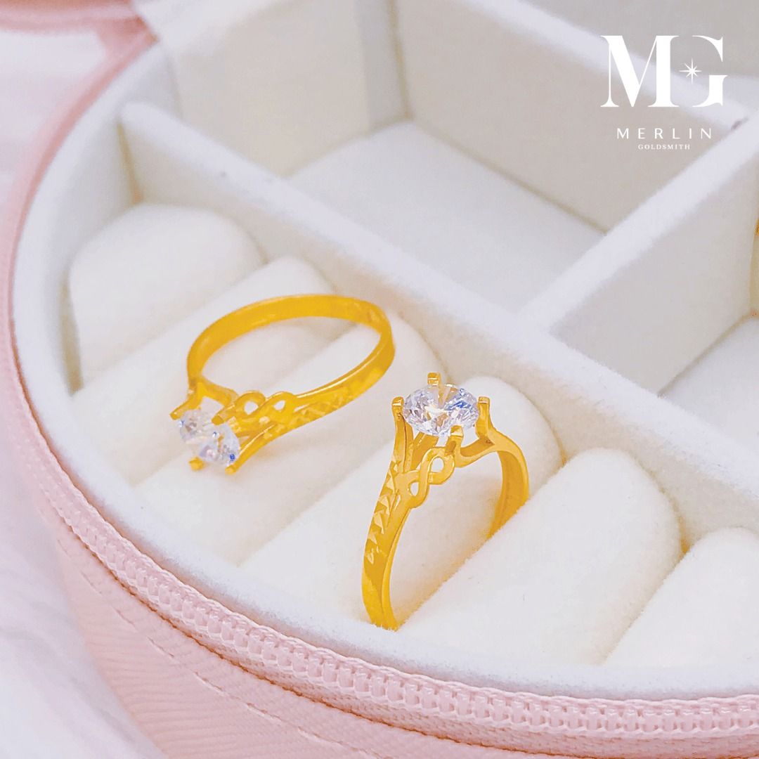 Gold zircon outlet ring