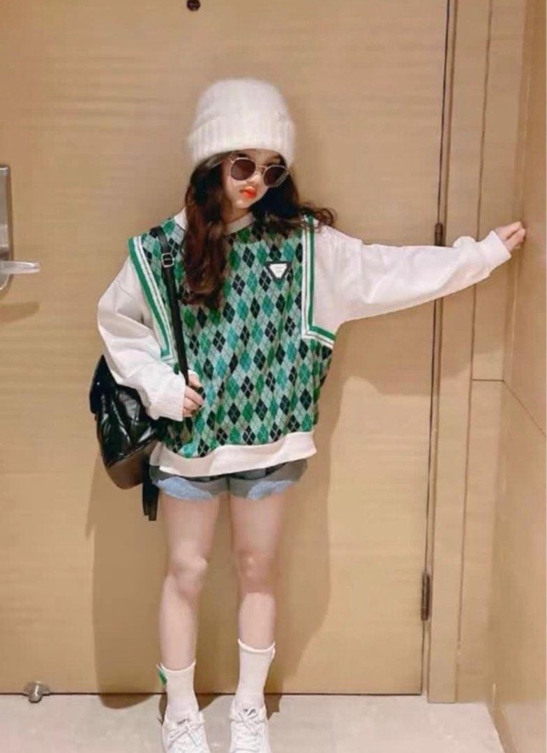 Kids Girl Fake 2 piece Sweater Sweatshirt Pullover