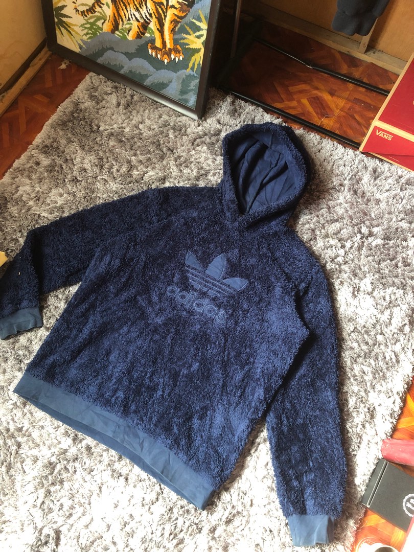 Adidas navy sherpa hoodie hotsell