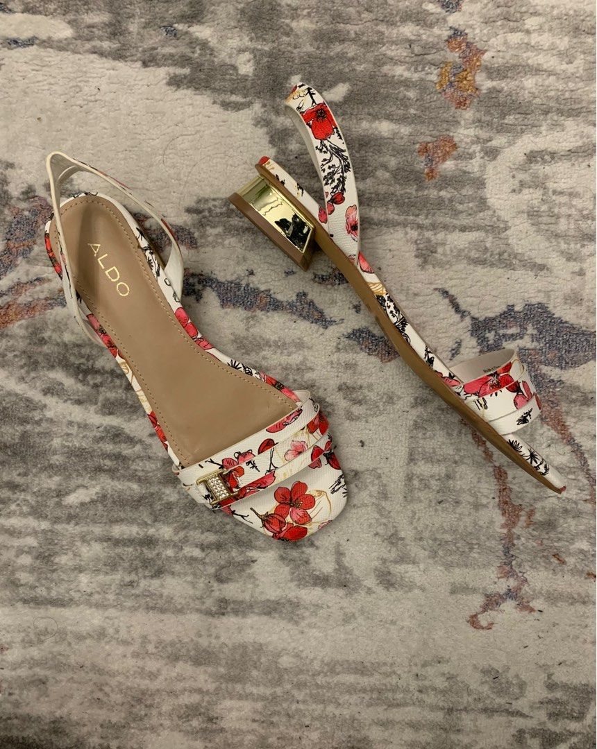 Aldo Crescenta White Block Heel Sandal Women s Fashion