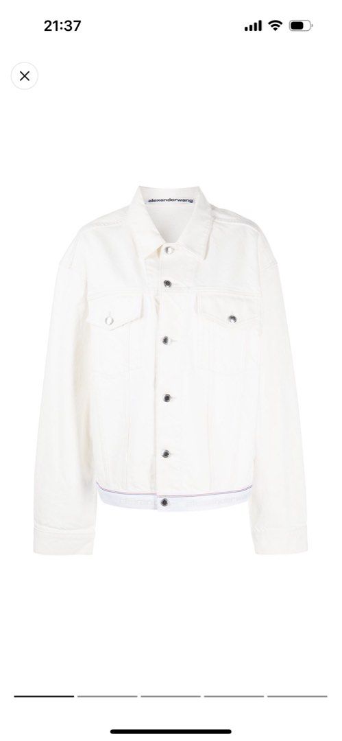 Alexander Wang logo hem denim trucker jacket