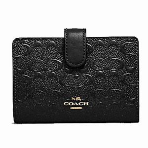Authentic Coach Medium Corner Zip Wallet Medium Wallet Black Gold F25937 New With Defect