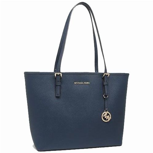 Authentic Michael Kors Tote Jet Set Travel Medium Leather Carryall Tote Shoulder Bag Navy Dark Blue 35H7GTVT2L New With Defect Women s Fashion Bags Wallets Shoulder Bags on Carousell