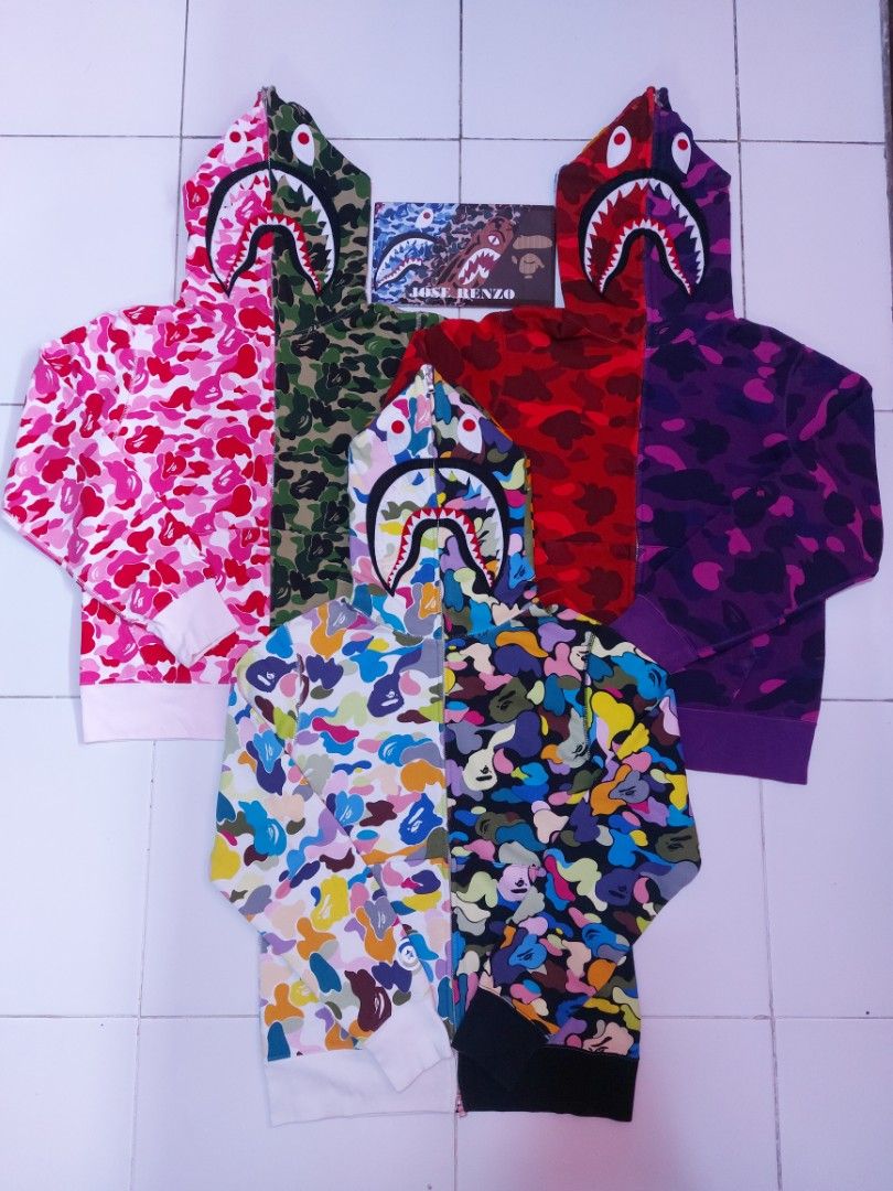 Bape hoodie discount blue and pink