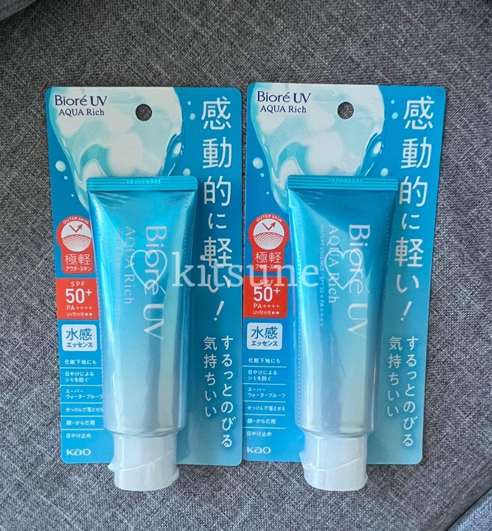 Biore aqua rich sunscreen ✨ (Category: Face Care) located in General Trias. Submitted by sora_mekaru (Listing ID 1282879375, Image 1). Description: ✨lightweight orange app checkout available! .