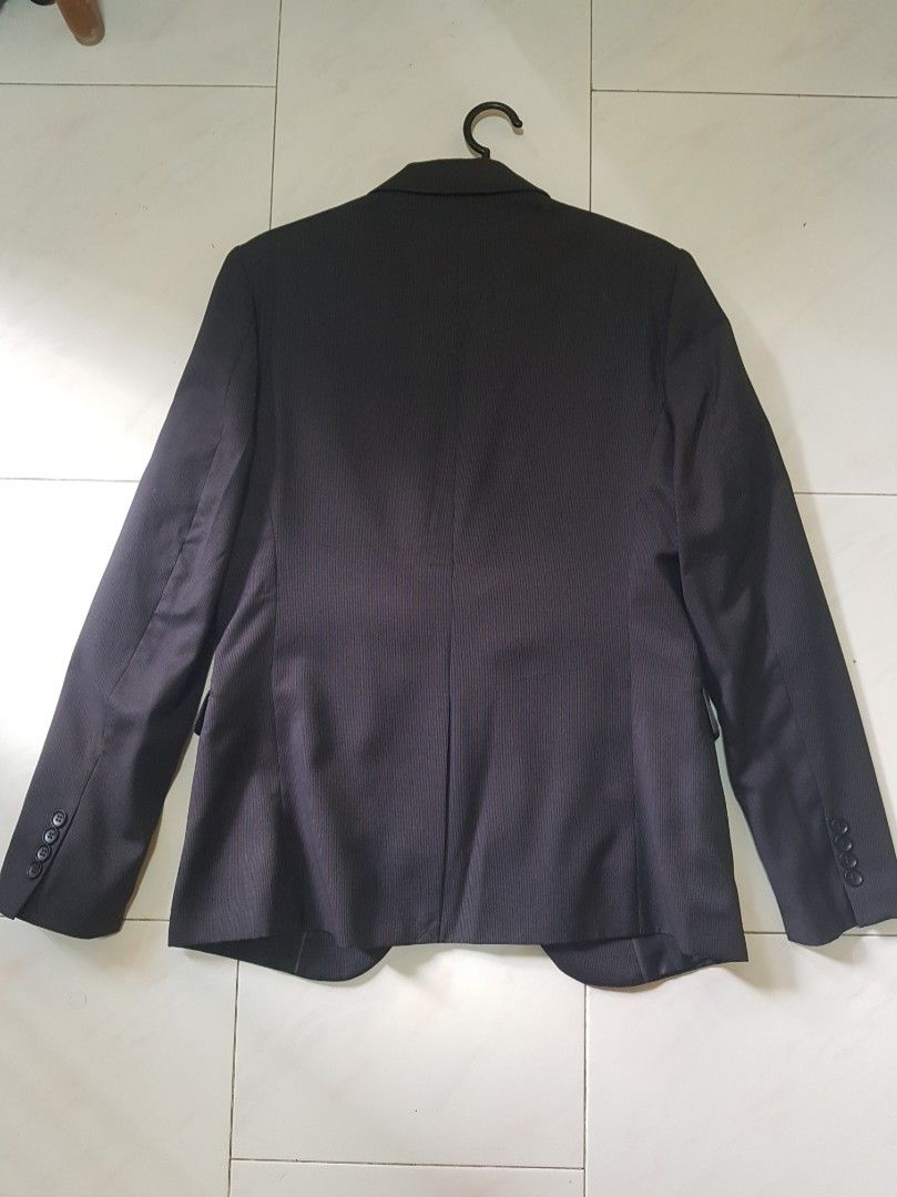 All black online with grey blazer