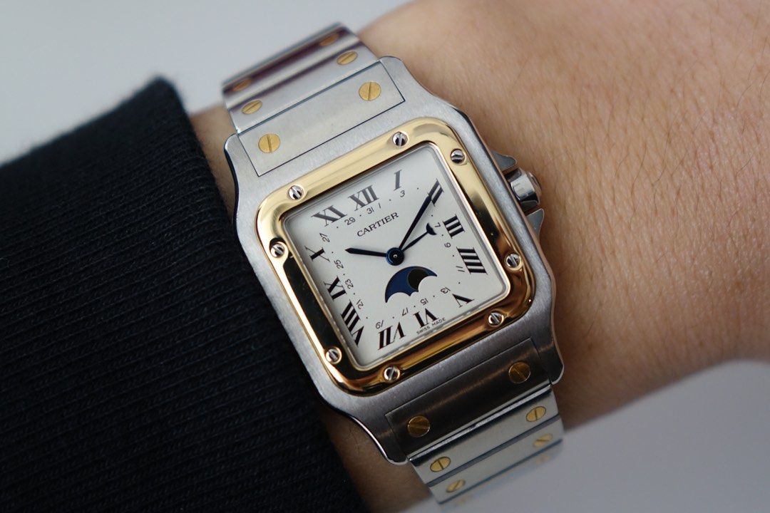 Cartier santos moonphase watch hot sale