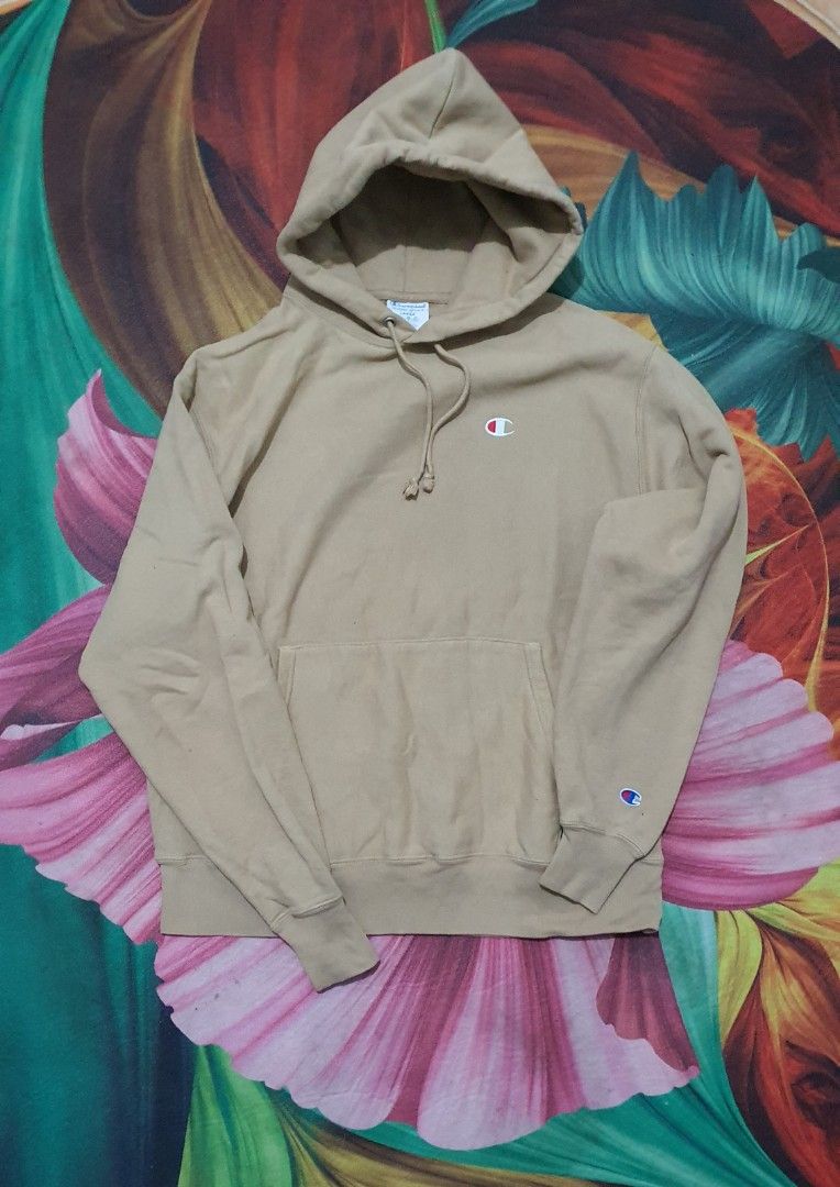 Champion reverse weave hoodie tan discount