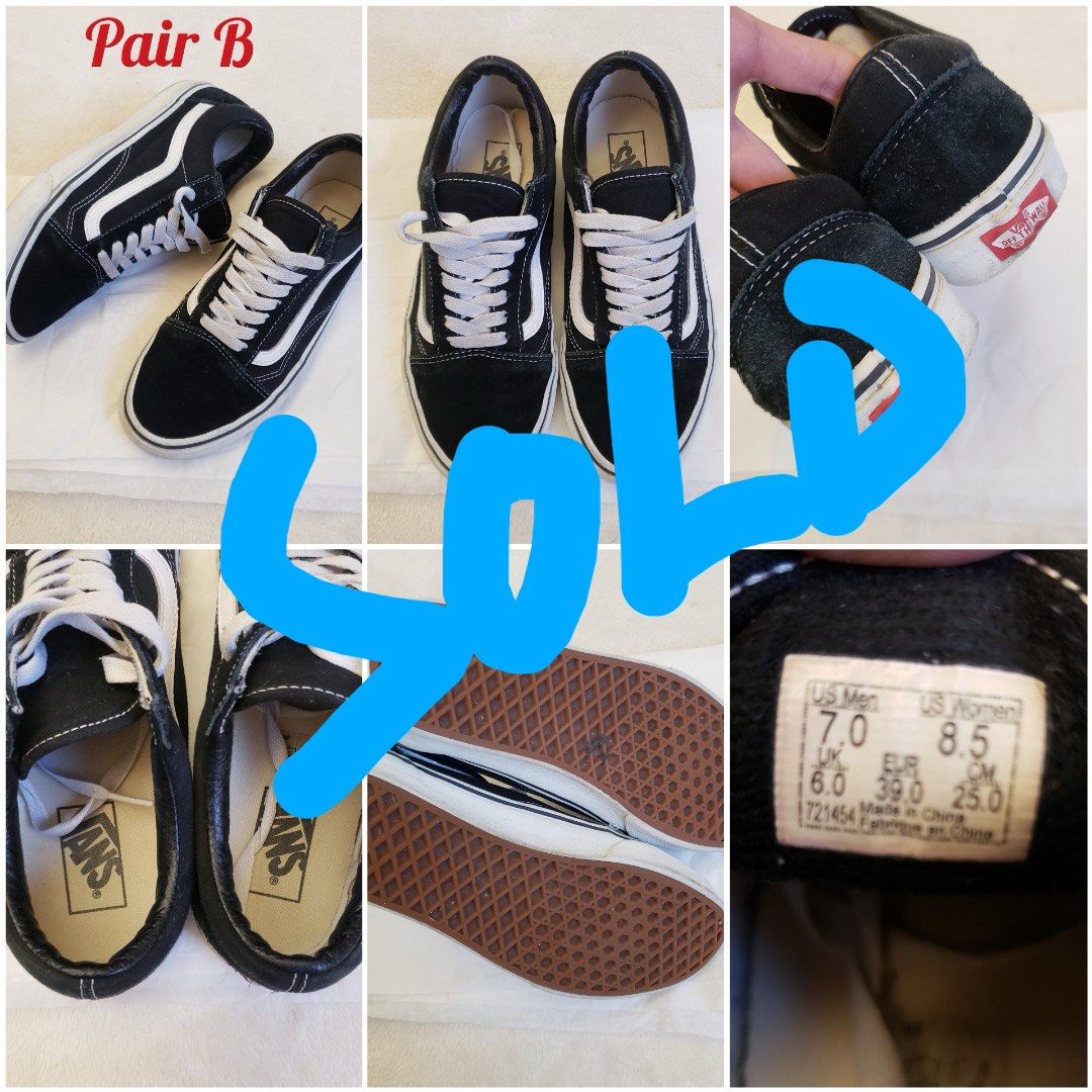 Classic Black Old Skool Vans Sneakers Rubber Shoes Size 39 US 7 Men US 8.5 Women Carousell