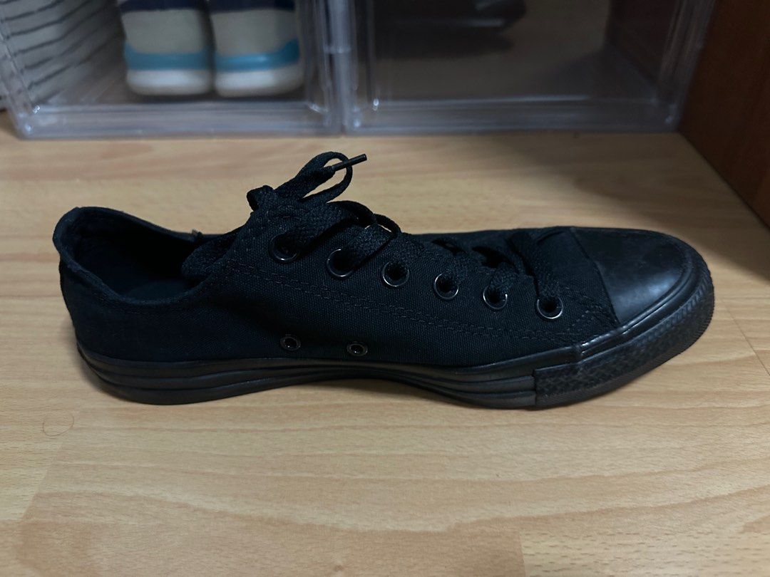 All black shop converse shoes