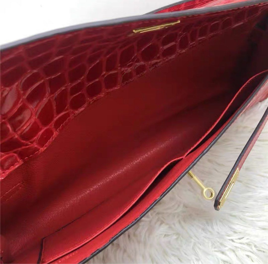 Red croc on sale clutch bag