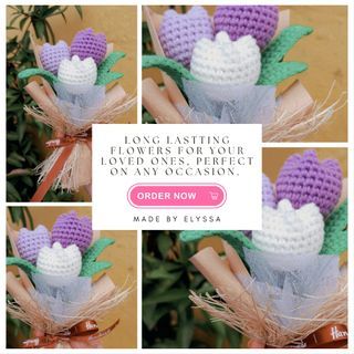 Crochet Mini Tulips Bouquet
