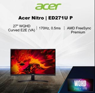 Curved Monitor 27 Inch Acer Nitro ED270U_P2, Curved 2K 170Hz