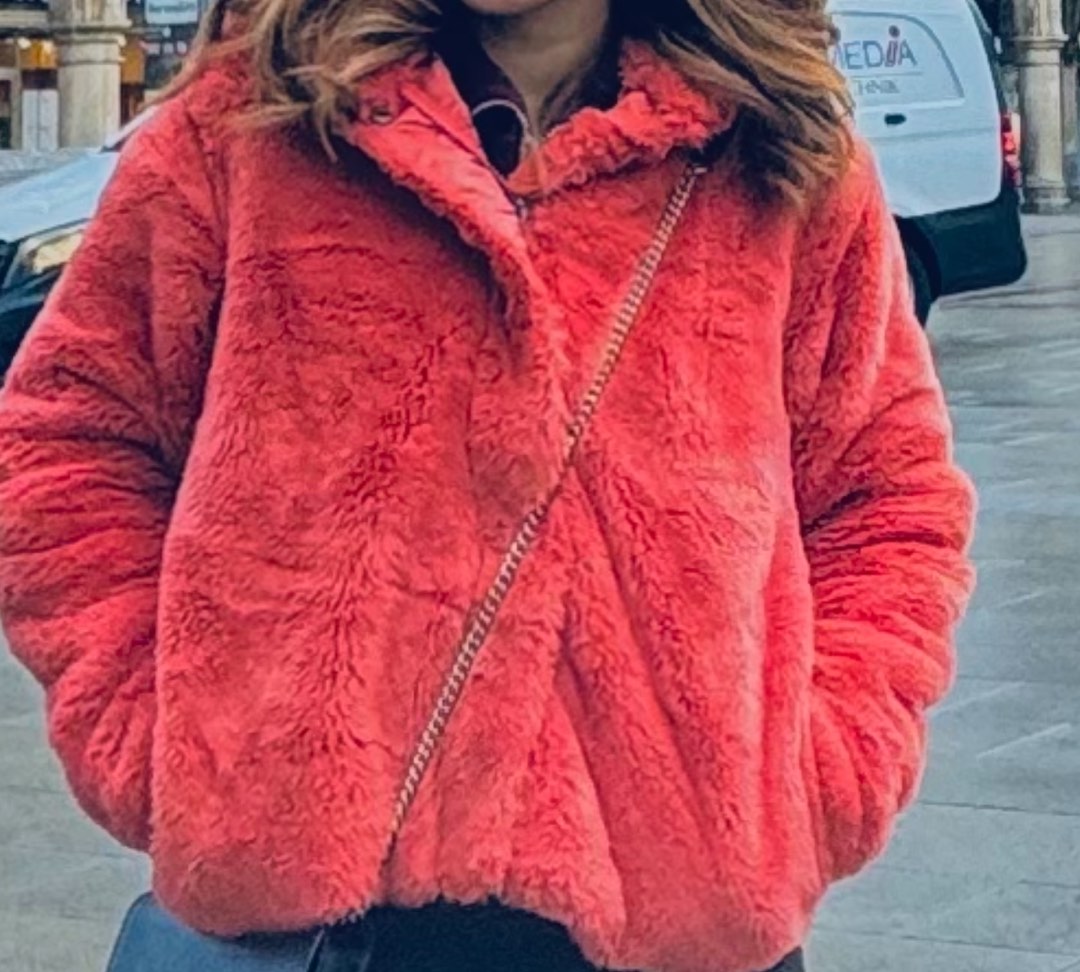 Fluffy Orange Fleece Jacket Women s Fashion Coats Jackets and