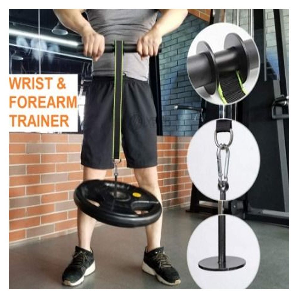 Forearm Wrist Roller Training Arm Hand Grip Strength Trainer