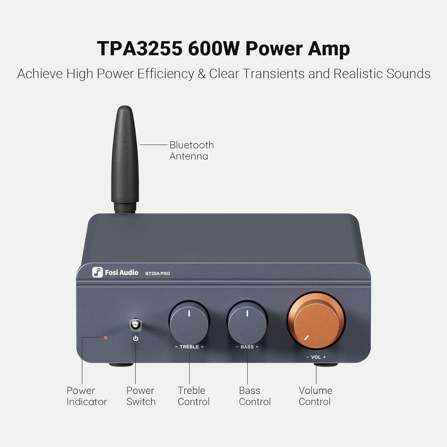 Fosi Audio BT20A Pro 300W x2 TPA3255 Bluetooth 5.0 Home Audio