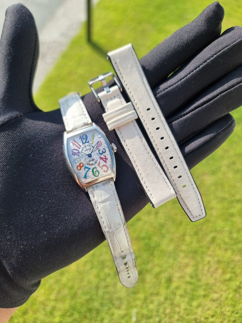 FULL SET FRANCK MULLER CINTREE CURVEX QUARTZ COLOUR OF DREAMS STAINLESS STEEL LADIES