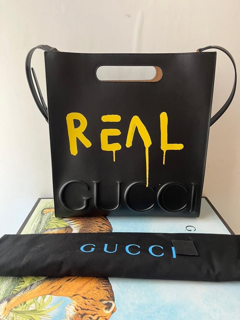 gucci ghost graffiti tote bag black Barang Mewah Tas Dompet di Carousell
