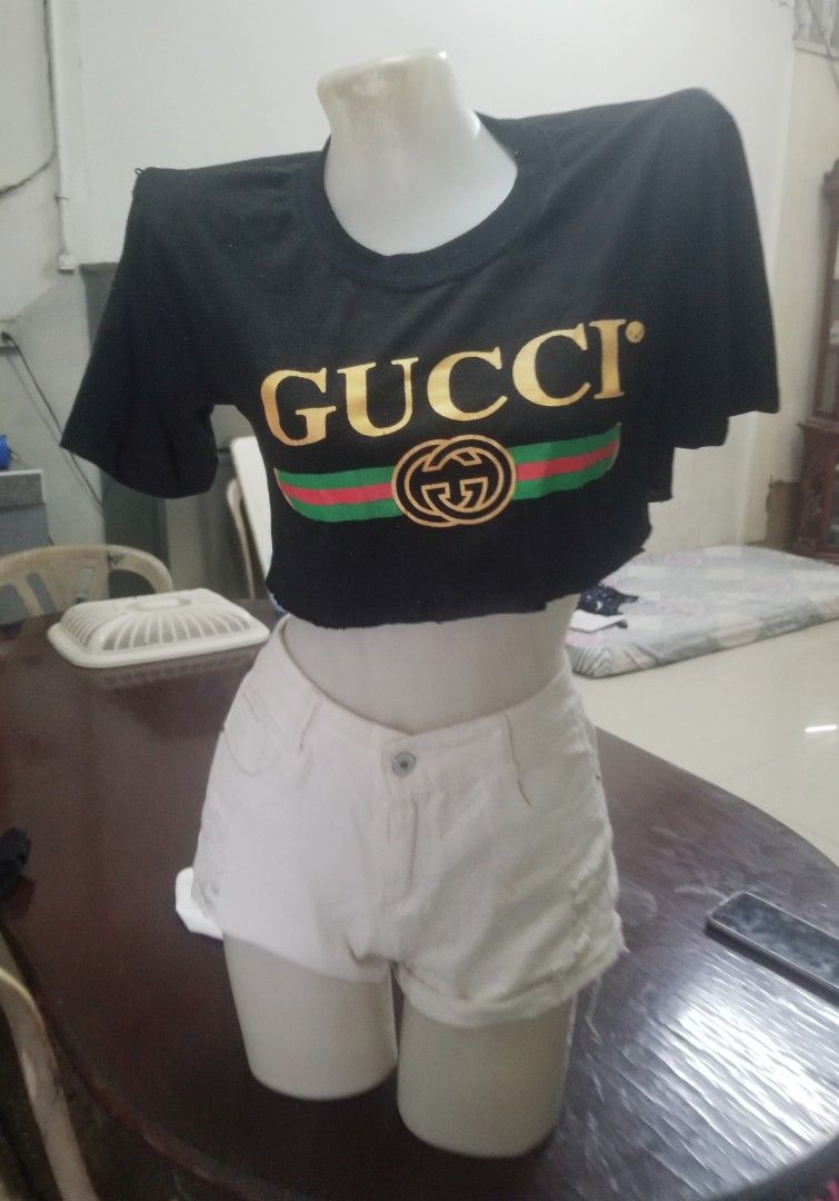 Gucci: Black Crop Camisole
