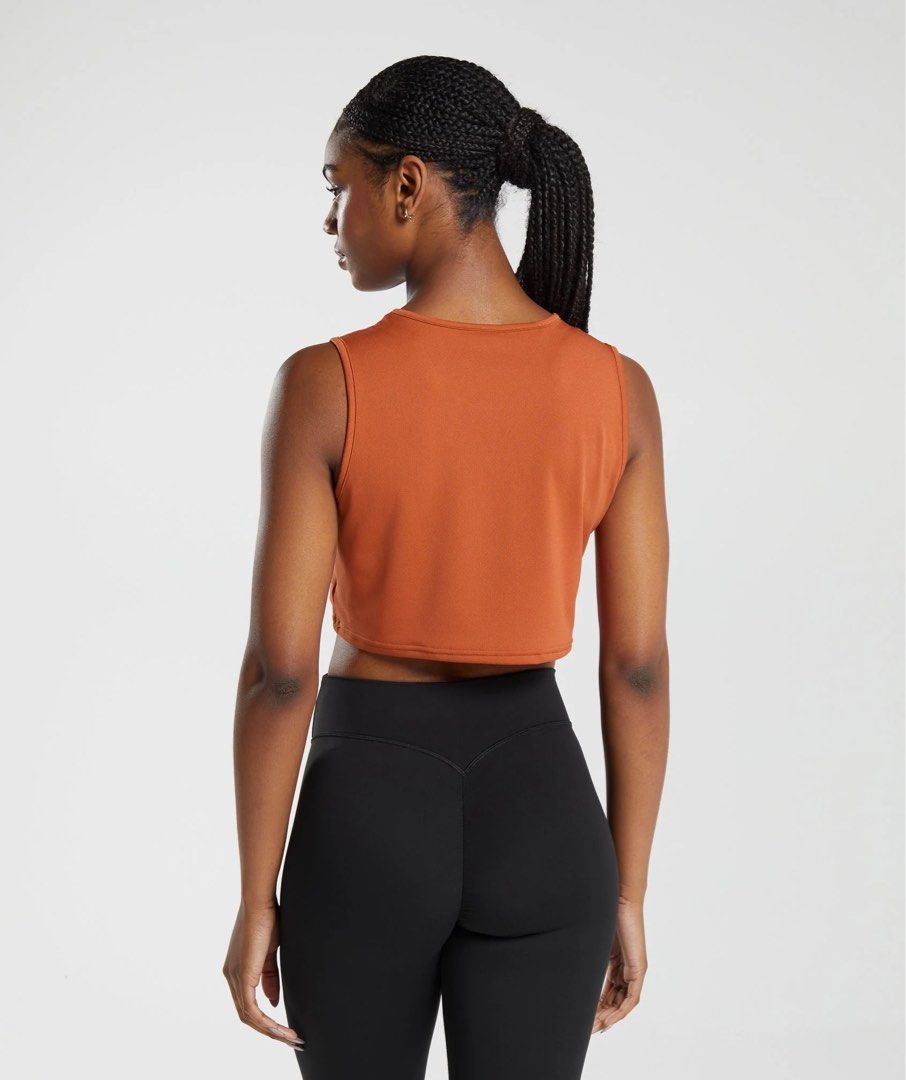 Gymshark training crop top in Rust Orange, Women's Fashion, Activewear on  Carousell
