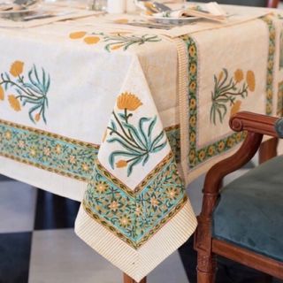 Hand block print tablecloth (6-seater)