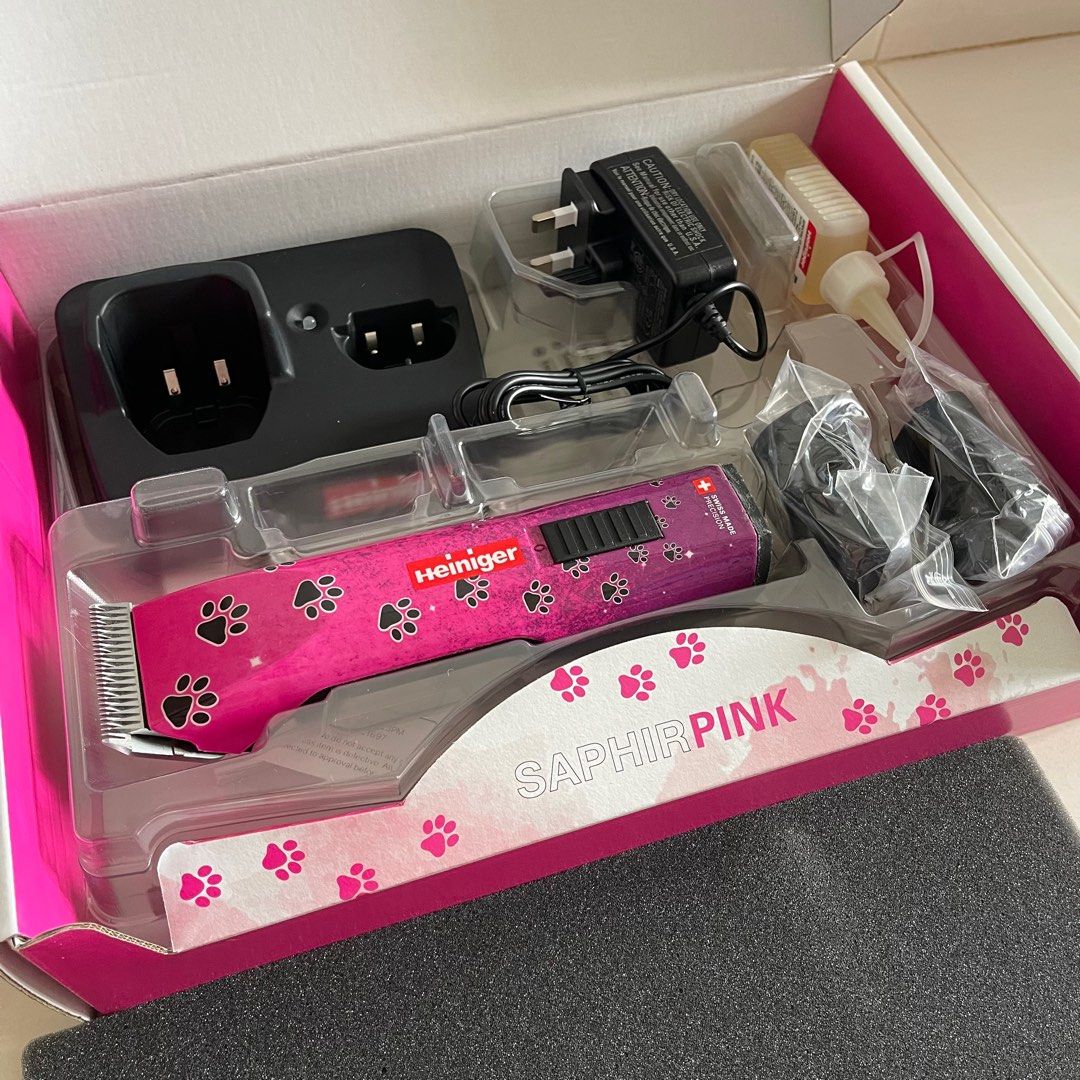 HEINIGER Saphir Pink Cordless Clipper Shaver Pet Supplies