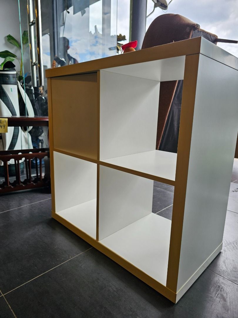 IKEA KALLAX Shelving unit w 2 drawer insert high gloss white Unit Rak IKEA KALLAX dengan 2 Laci Putih 77x77 cm