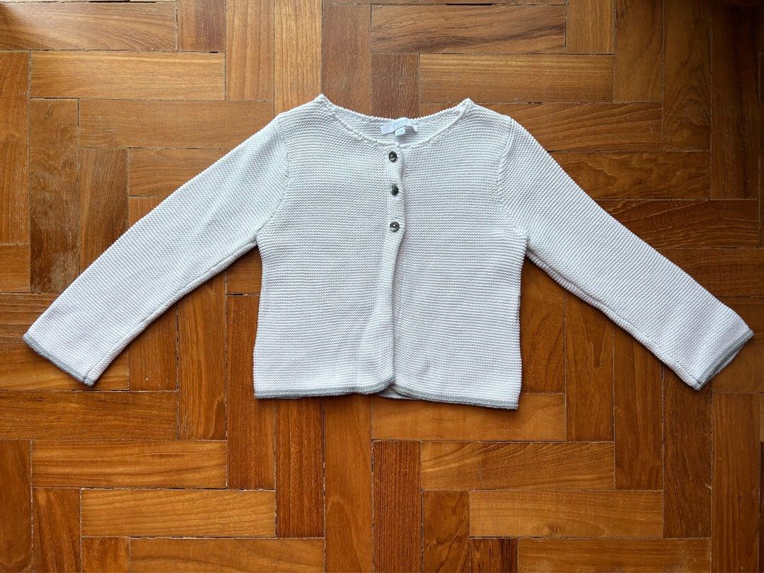 Jacadi white cardigan jacket pullover warm winter Babies Kids
