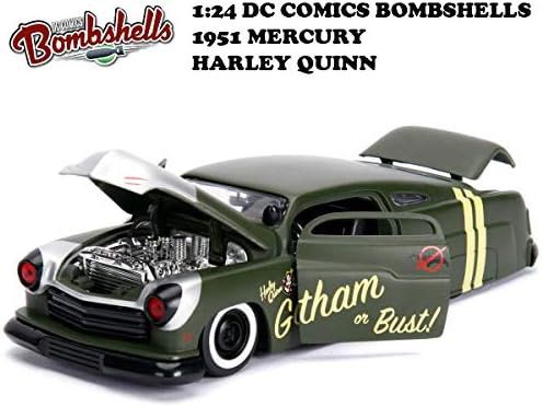 Jouet - Jada Toys - DC Bombshells - Réplique métal Hollywood Rides 1/24 Mercury 1951 avec