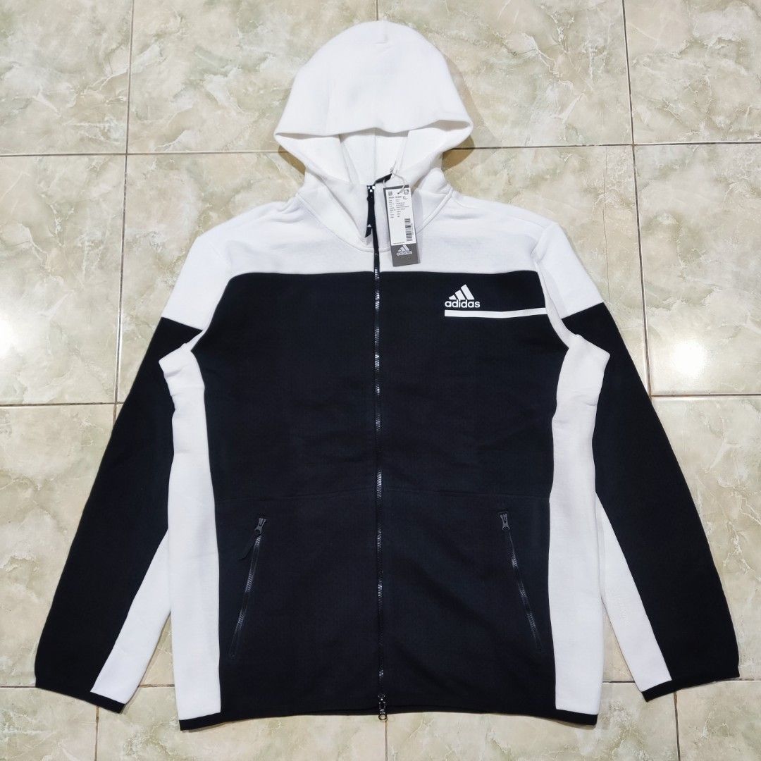 Jaket Adidas ZNE Black White Fesyen Pria Pakaian Baju Luaran