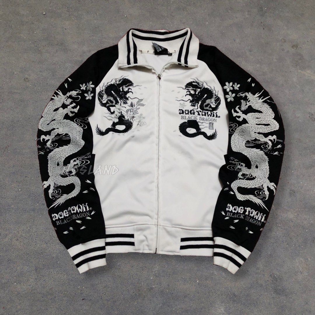 dog town BLACK DRAGON スカジャン X-LARGE RARE Vintage 90s Dog Town Black Dragon Sukajan Jacket Dog