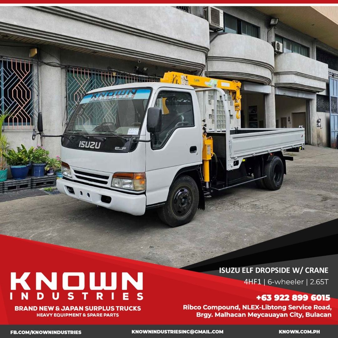 JAPAN SURPLUS ISUZU ELF DROPSIDE WITH CRANE, Special Vehicles, Heavy ...