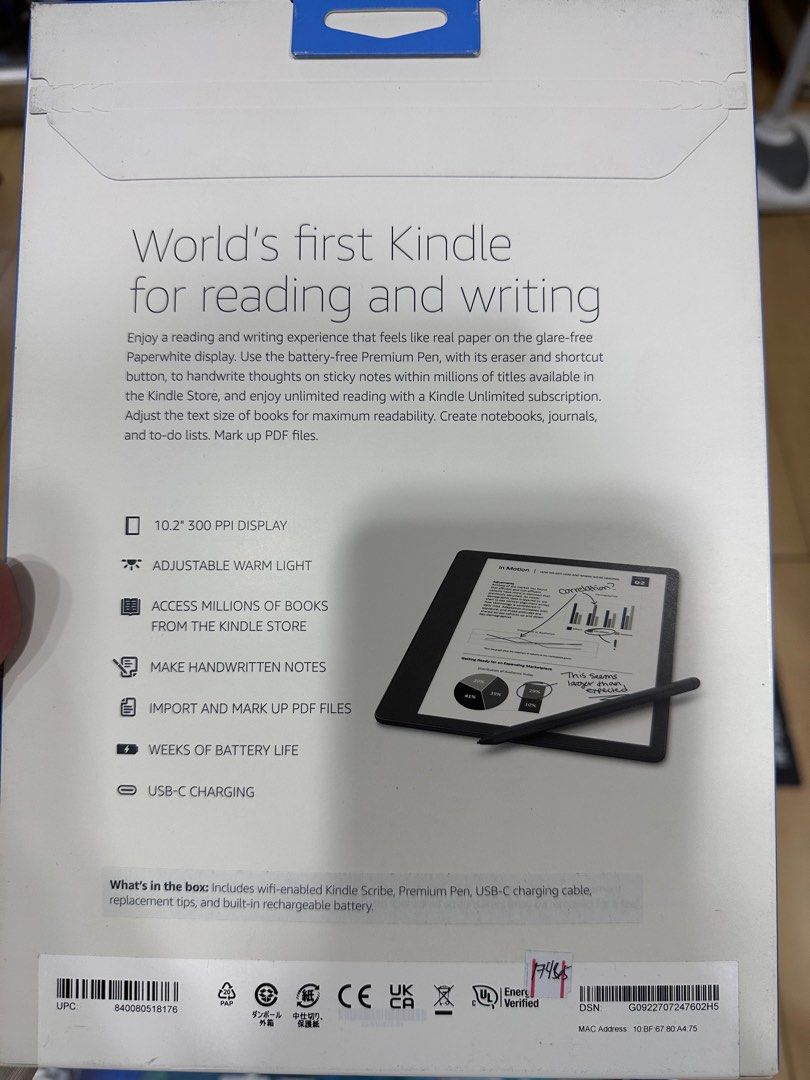 Kindle scribe (Category: E-Readers) located in San Juan City. Submitted by deanfranco52 (Listing ID 1282832107, Image 2). Description: Brandnew Make handwritten note Week battery life Mark and import pdf file.