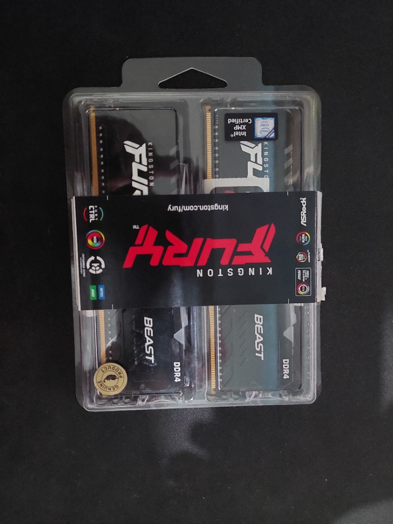 Kingston FURY Beast RGB 16GB (8X2) DDR4 3200MHz [RAM] - 16GB (8X2 ...