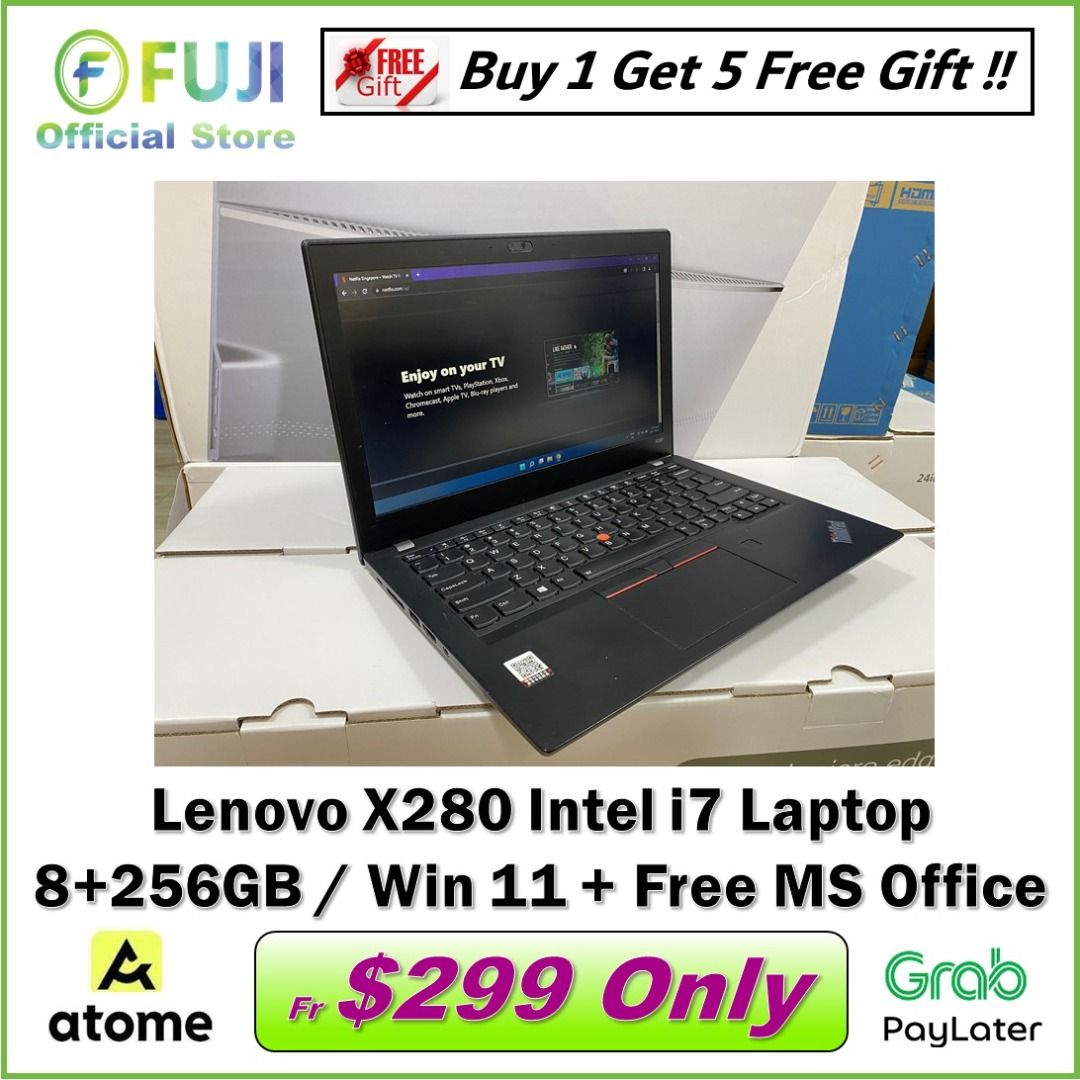 Lenovo Thinkpad X280 Intel i7 SSD Laptop 8GB RAM 256GB Win