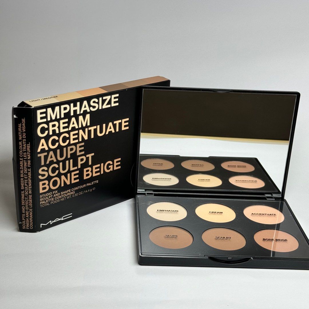 MAC Studio Fix Sculpt and Shape Contour Palette (Category: Makeup) located in Santa Maria. Submitted by grave.ty (Listing ID 1282982869, Image 1). Description: Perfect! All the Shades that you need for contour 🫶 If you're a MUA you should have this! 6 shades in 1 BIG Palette 14.4g With big mirror! See photo for size reference Authentic 💯 Complete with box See photos for more details 💌Message for orders or offers Shipping via Flash Express ₱60-