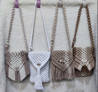 MACRAME SLING BAG WITH ADJUSTABLE STRAP