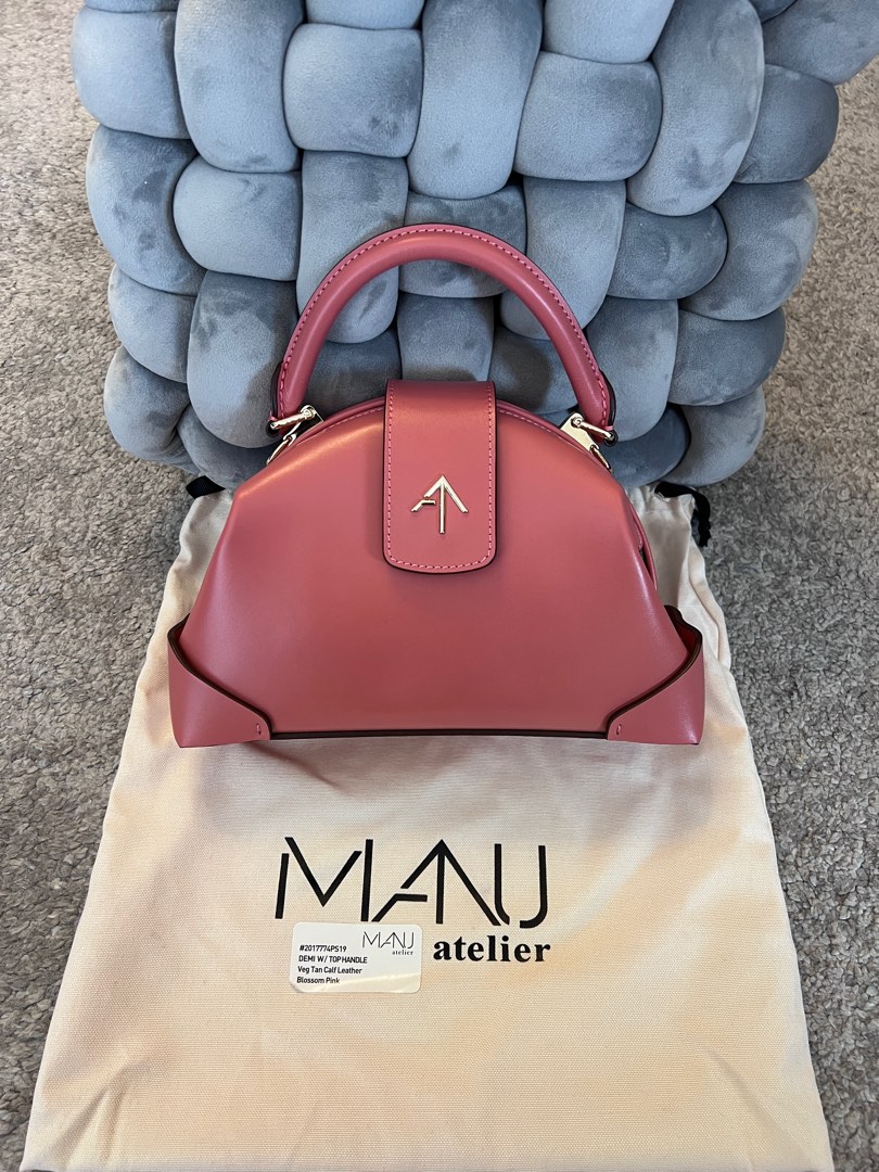 Manu Atelier Demi Top Handle Leather Handbag (100% Real New) 手