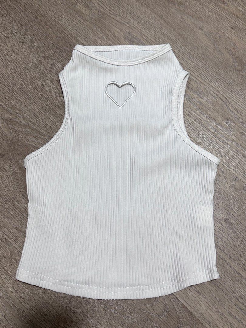 The Solid Mock Neck Water Ripple Textured Tank Top - Sleeveless Mock Solid Tank  Top - White - Tops