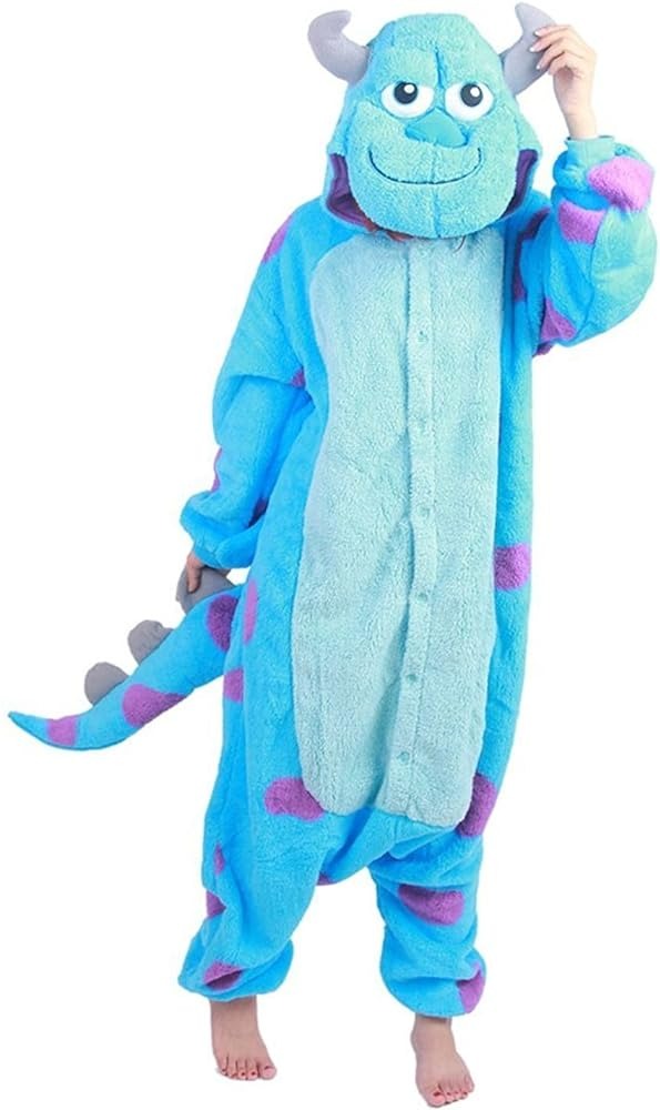 Monsters Inc Mike Wazowski Sulley Onesie Sleepwear Pajama Halloween ...