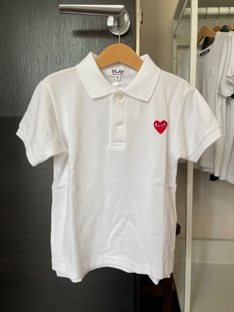 cdg polo shirt white